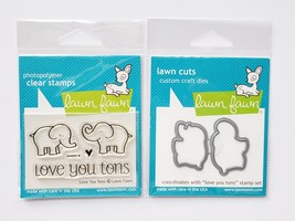 Love You Tons, Elephant Stamp & Die set. Lawn Fawn. CLEARANCE