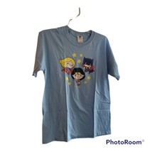 Baby Superheros Youth Blue T-Shirt Size Extra Large Batman Superwoman Wonder Wom - $9.07