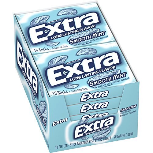 Extra Smooth Mint Sugarfree Gum Pack of 10 - Chewing Gum