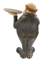 31" Ceramic Chef Butler Waiter Statue Holding Platter Serving Tray *REPAIR" image 9