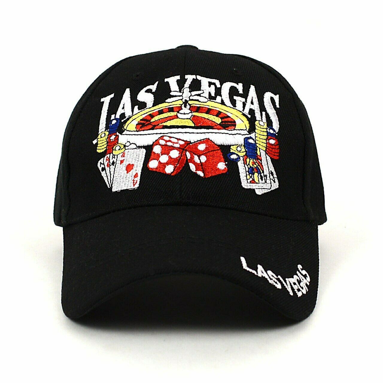 Parquet Men's Baseball Cap Las Vegas Roulette Dice Poker Cards Embroidered New