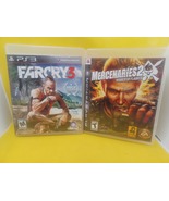 Far Cry 3 (paperwork included) &amp; Mercenaries 2 (no paperwork)  - 2 Ps3 G... - $18.00