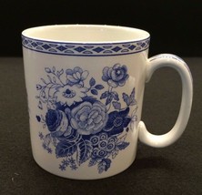 Spode Blue Room Collection BLUE ROSE Porcelain 10 oz Mug Flowers Made En... - $37.04