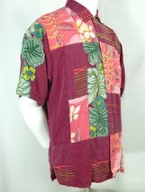 Mens Tommy Bahama Silk Hawaiian Shirt M Woven Tropical Design Copyrighted Print - $52.83