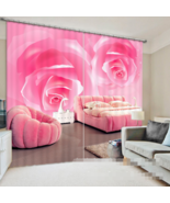 3D Pink Roses 123 Blockout Photo Curtain Printing Curtains Drapes Fabric... - $124.29+