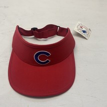 Chicago Cubs Visor Hat Cap Strap Back Mens MLB Red Twins Enterprise Logo... - $18.66