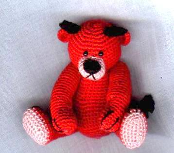 Mini LOVE Devil Bear Miniature Thread CROCHET Pattern Edith Molina Amigurumi PDF - $6.99