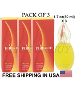 Pack of 3 Fire &amp; Ice Perfume By Revlon, 1.7 oz/50 ml Cologne Spray FOR W... - $62.36