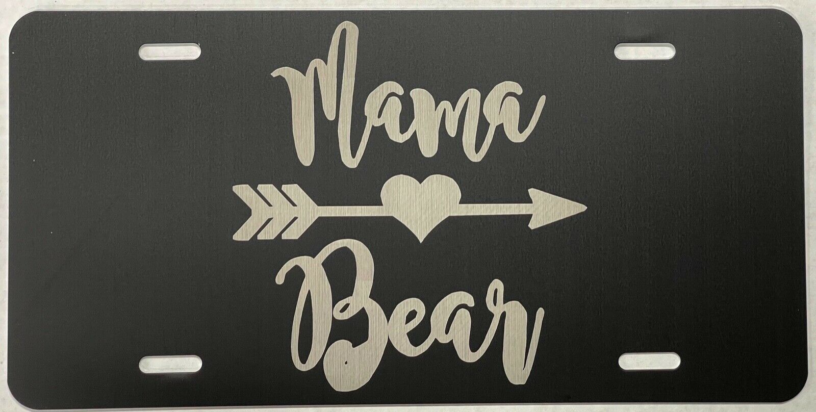 NEW Mama Bear #1 Logo Laser Engraved License Plate Car Tag Gift Flat Black