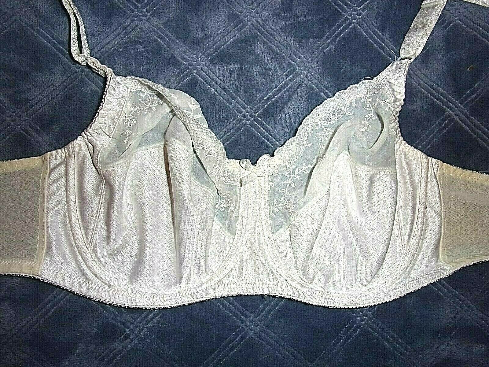 36D VTG Bali Unlined Satin & Embroidery Full Coverage Underwire Bra 3790 Bras & Bra Sets