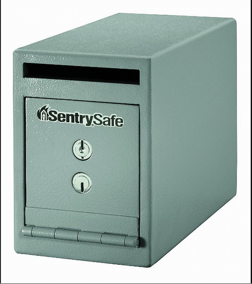 Solid Steel Drop Slot Safe, Gray SentrySafe Anti Fish Slot Anti Pry Door Dual Ky Safes