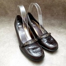 Franco Sarto Womens  35511A Size 9 Brown  Leather Slip On Heels Pumps - $19.99