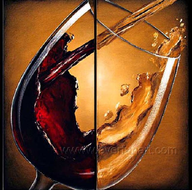 Free Shipping ! Wine Art Handmade Modern Abstract Canvas Oil Painting ...