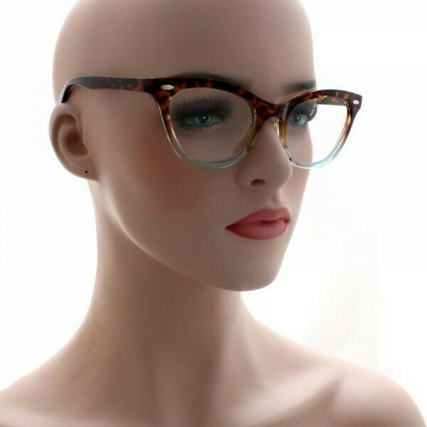 Cat Eye Vintage Retro "Ombre" Women Eyeglasses BAMBI Clear Lens SHADZ