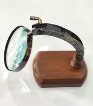 Collectibles Antique Desk Folding Magnifying Glass Vintage Map Reader Lens Brass