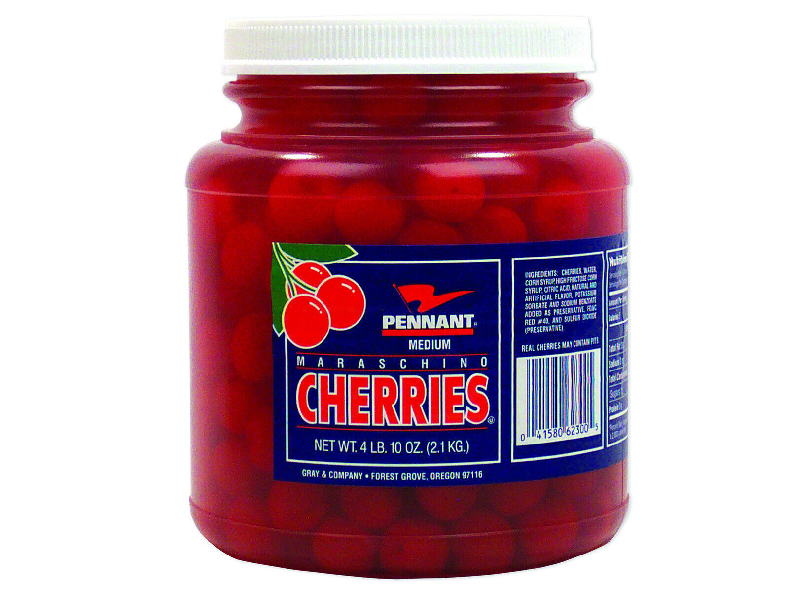 Pennant No Stem Whole Medium Maraschino Cherries 12 Gallon Jar Tinned Jarred And Packaged 