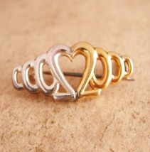 Sterling Heart brooch - I LOVE you - sweetheart Gift - gold over sterlin... - $40.00