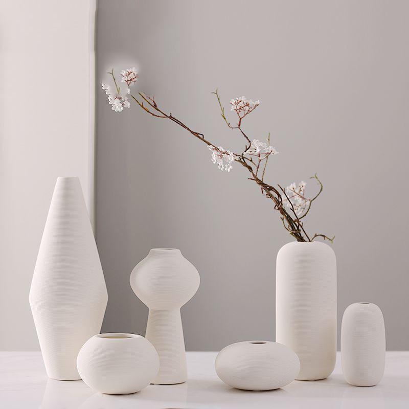 Zakka Creative Modern Minimalist Crafts White Ceramic Vase Home Decorations Vege