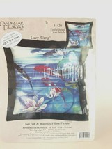Cross Stitch Pillow Kit, Candamar Designs, Lucy Wang, Koi Fish &amp; Waterli... - $39.59