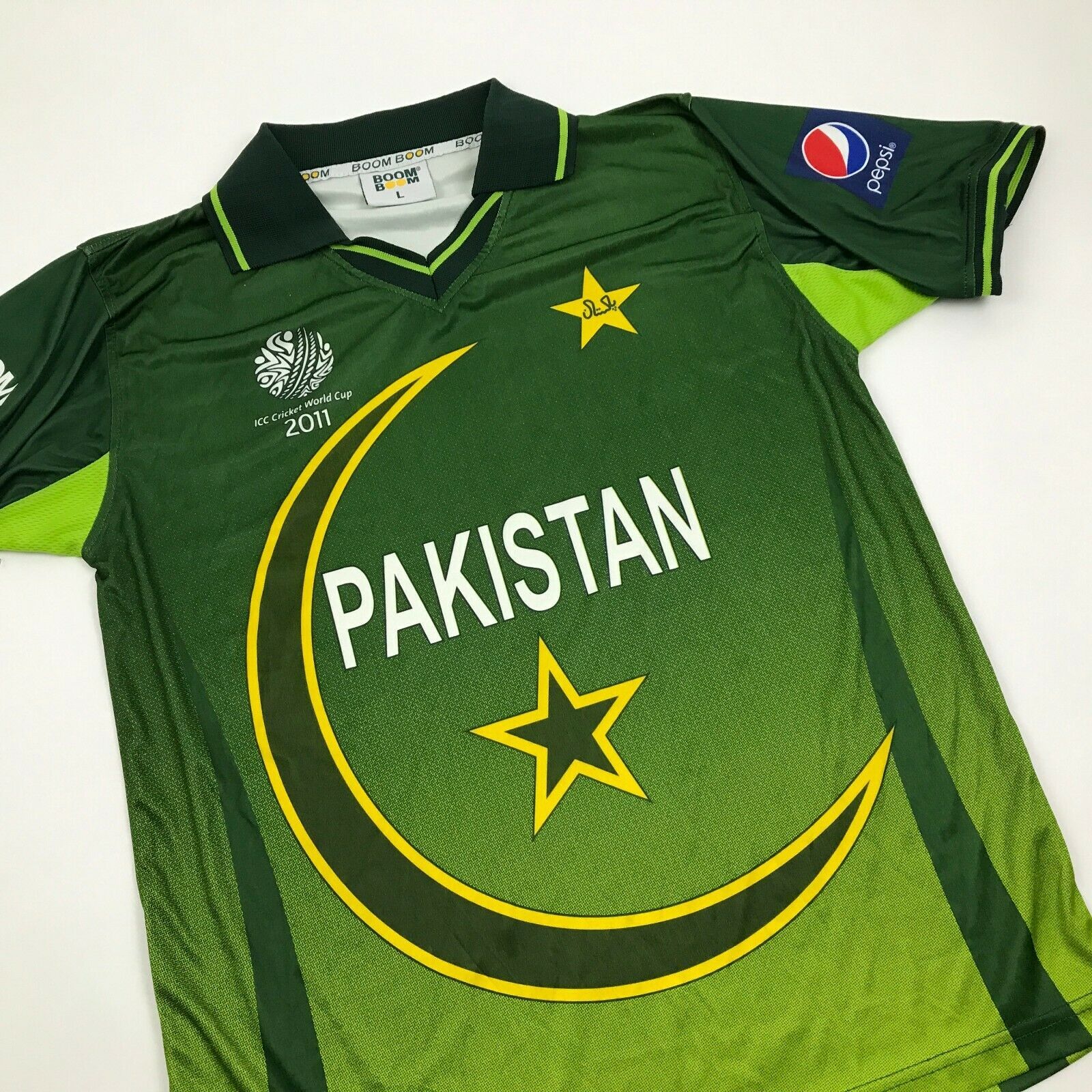 NEW Pakistan National Cricket Jersey Size Large Green Dry Fit Polo