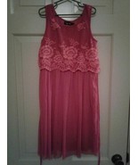 Girls Ruby Rex L Red Dress Embroidery and Tulle Sleeveless 31&quot;  Beautiful - $19.80