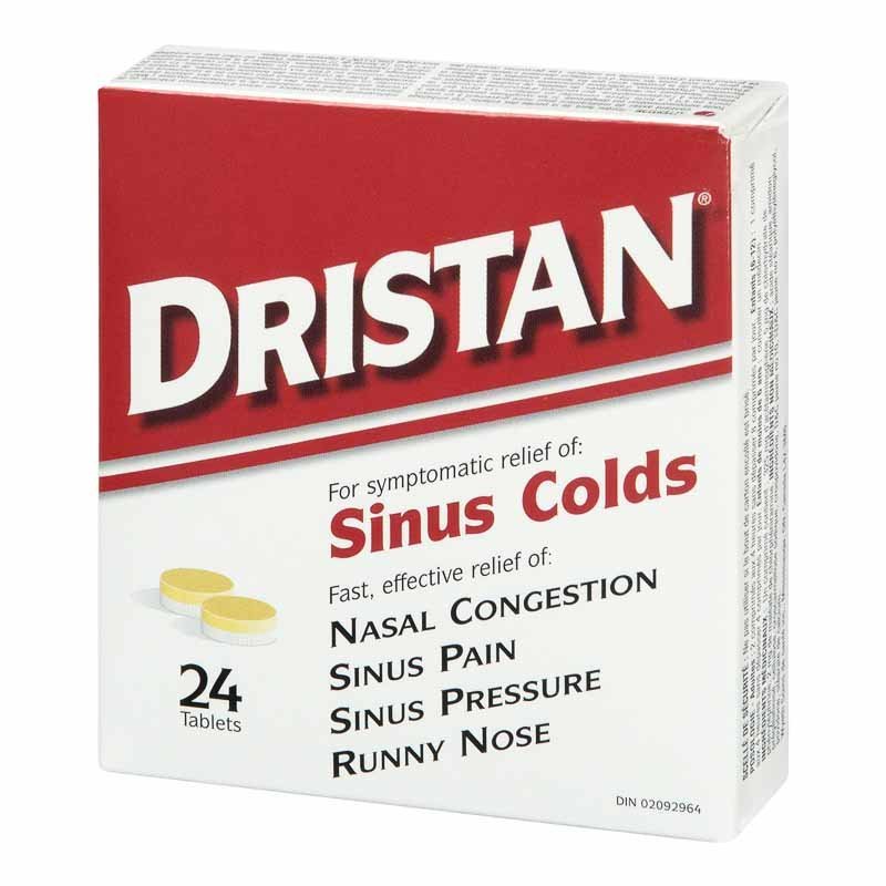 Dristan Tablets Sinus Colds 24 Tablets Canada Allergy, Sinus & Asthma