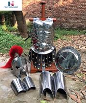 NauticalMart  Roman King Leonidas Spartan Helmet W/Red Plume Muscle Body Armor 