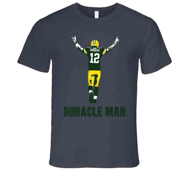 Aaron Rodgers Miracle Man Football Fan White T Shirt - T-Shirts, Tank Tops