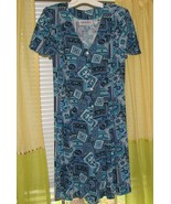 Ladies Caroline Wells Short Blue Print Culotte Dress - $6.95