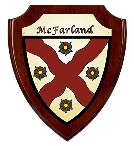 McFarland Irish Coat of Arms Shield Plaque - Rosewood Finish