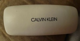 Calvin Klein White Hard Shell Sunglass Eyeglass Case Unisex Leather - $6.92