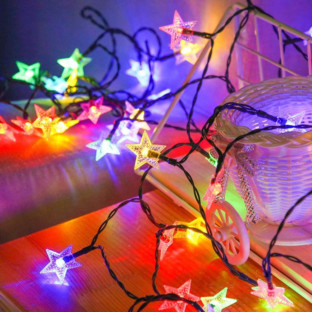 Solar LED 50 Star String Light Clear Multi-Color Fairy Ambiance ...