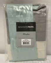 Madison Park Amherst Rod Pocket Valance 50" By 18" Seafoam White Gray - $14.49