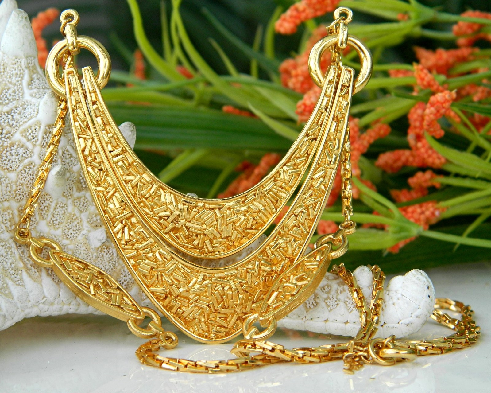 Vintage Trifari Confetti Pendant Necklace Articulated Gold - Necklaces ...