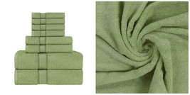 600 GSM 8Pc Towel Set 2 Bath Towels 2 Hand Towels 4 Washcloths - Green -... - $75.99