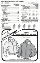 Men’s Blue Mountain Jacket Coat Outerwear #514 Sewing Pattern (Pattern Only) - $8.00