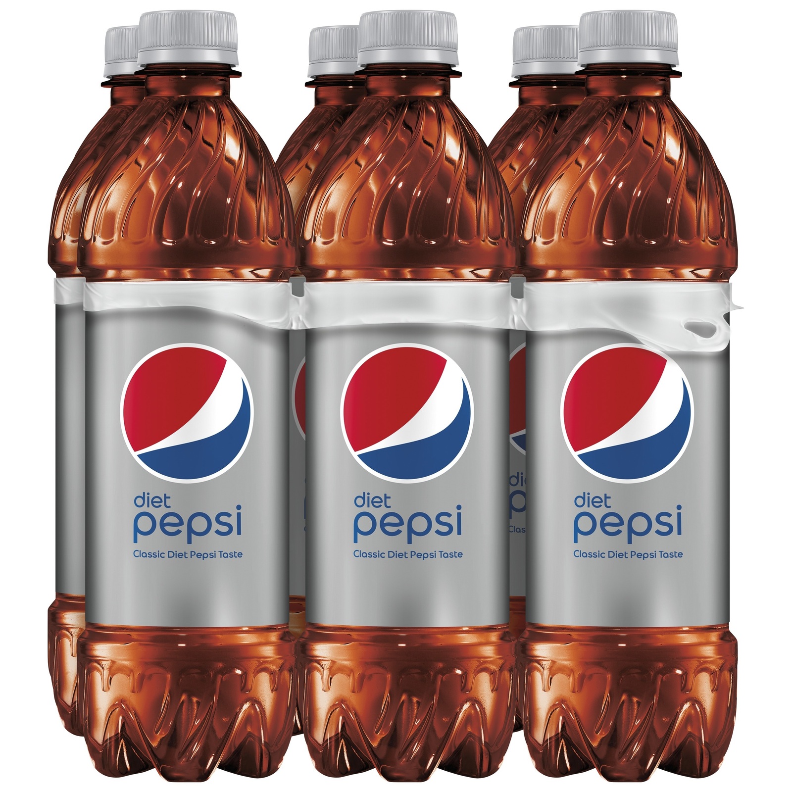 Diet Pepsi Soda Bottles - 16.9 fl oz (6 Count) Sugar Free Low Sodium Cola