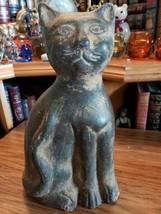 Large 13¼&quot; Tall Clay Pottery Sitting Cat Figurine - $54.99