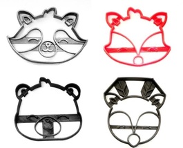 Woodland Creature Forest Animals Faces Set of 4 Cookie Cutters USA PR1590 - $11.99