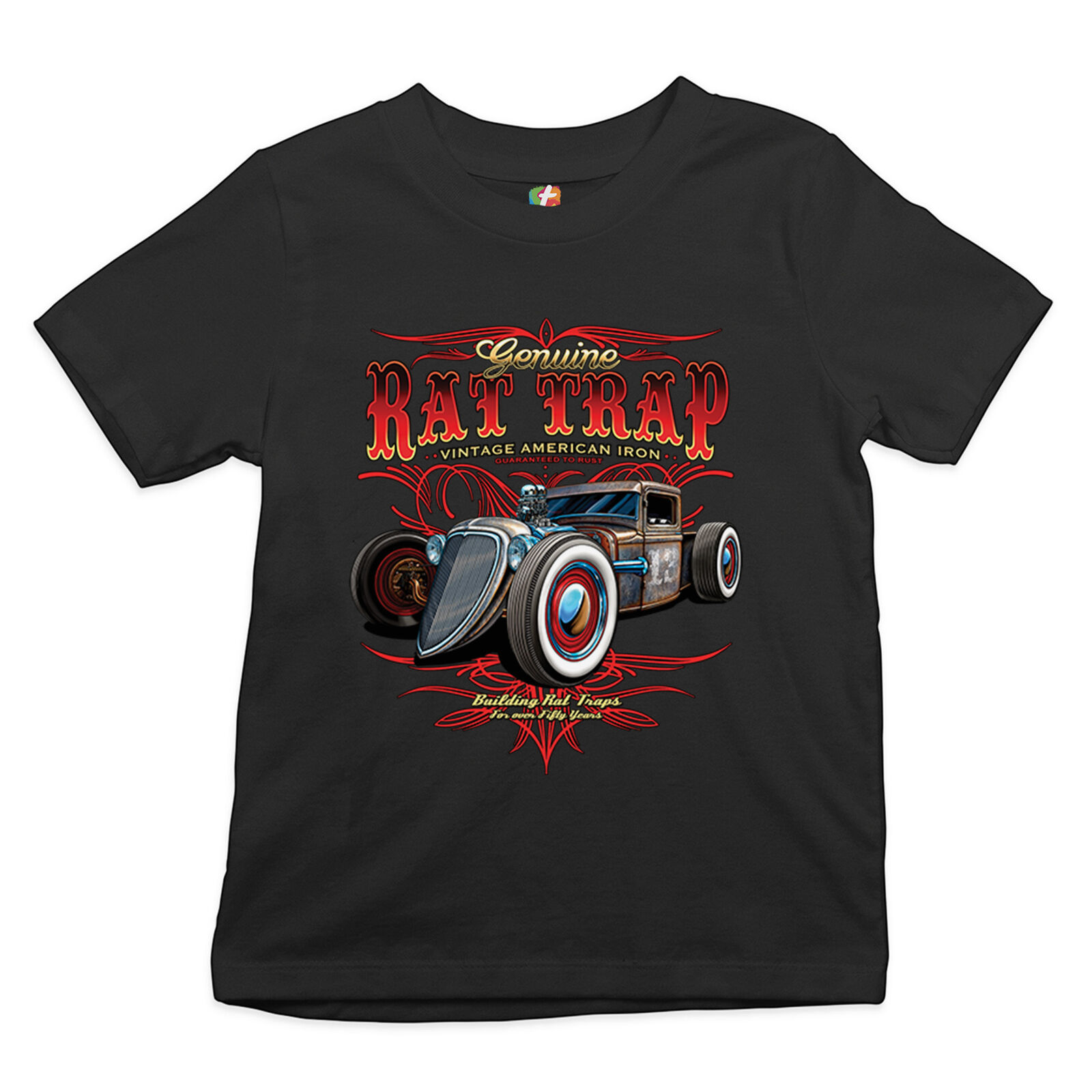 Genuine Rat Trap Youth T-shirt Route 66 Vintage Hot Rod Old School Kids