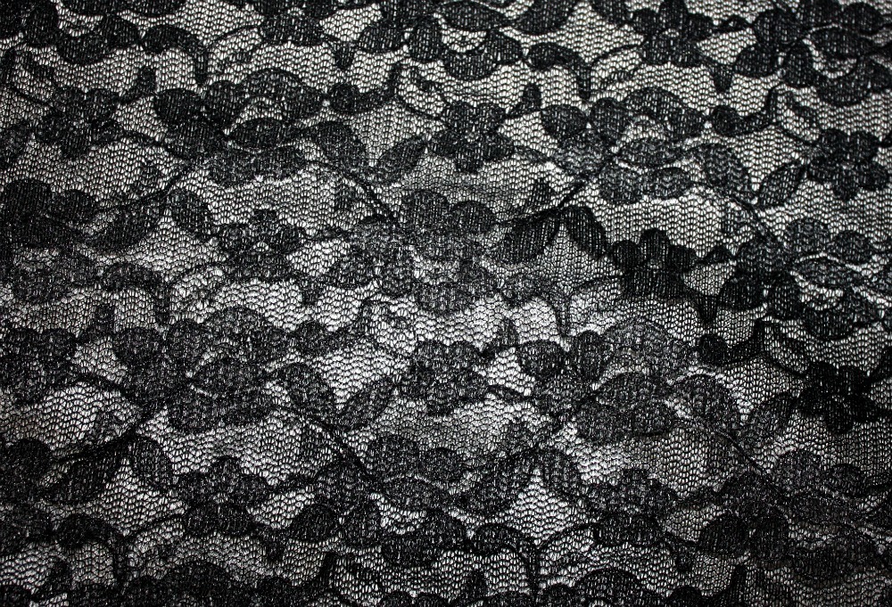 IMPORT ITALY JET BLACK SILKY FLORAL IMPORTED LACE 60 IN WIDE, DESIGNER ...
