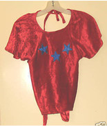 Ladies Vintage Early 80&#39;s Velvet Backless Top - size small - $18.95