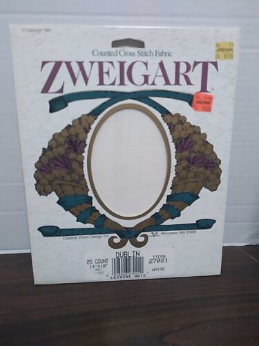 Zweigart  25 Count Linen Counted Cross Stitch Fabric 14" x 18" White Dublin - $10.89