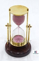 NauticalMart Brass Revolving Sand Timer Hourglass With Wooden Base image 3