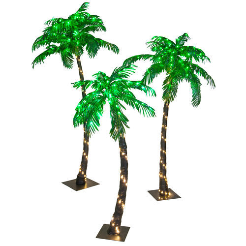 Curved LED Lighted Tropical Palm Tree Outdoor Decoration Pool Patio ...