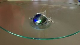 Prima Donna Large OVAL Pedestal Art Glass Dish - $120.00