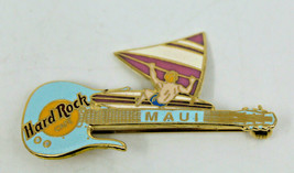 Hard Rock Cafe Maui Hawaii Guitar Wind Surfing Surfer Collectors Pin Light Blue - $19.25