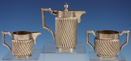 Austrian .800 Silver Tea Set / Demitasse Set 3pc Swirled Design (#2828) Antique - $889.00