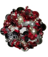 Vintage Black Silver Christmas ornament wreath Germany Glass 16584 Shiny... - $131.66