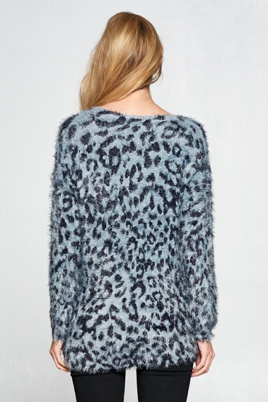 fuzzy leopard print sweater